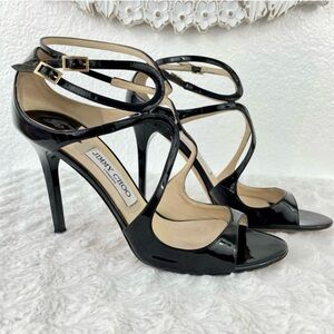 Jimmy Choo Lang Black 39.5 sandal heels